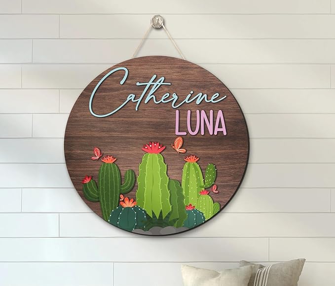 Custom Astronaut 3D Wooden Nursery Name Sign, Spaceship Sign for Kids, Baby Shower Boy Birthday Gifts, Signs for Kids Room, Kid Bedroom Decor, Personalized Baby Name Signs Door Hanging