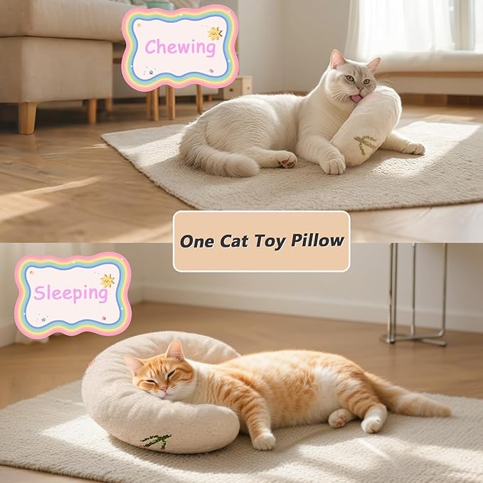 Cute Cat Couch with Soft Pillow, Supportive Dog Couch, Cat Sofa with Removable Cover，Cute Rainbow Shaped, 24 Inch-Mewly Pet