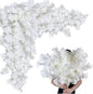 50Pcs in Bulk Artificial White Cherry Full Blossom Branches 35 Inch for Tall Vase Wedding Home Decoration Fake Silk Flowers for Table Centerpiece Garden Party Indoor Outdoor (White - Pack of 50)