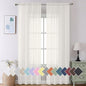 Aiyufeng Modern Sheer Window Curtains, Rod Pocket Long Curtains Translucent Drapes Semitransparent Privacy with Light Through for Bedroom/Living Room, Ivory, W40 x L96, 2 Pieces
