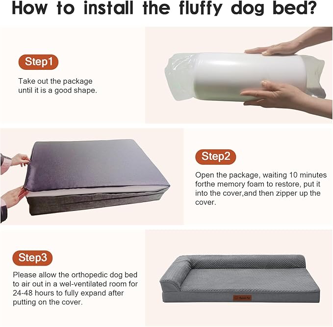 Orthopedic Dog Bed Medium Size Dog, 3 Inch Memory Foam Pet Bed for Small and Medium Dogs, Washable Removable Cover, Nonskid Bottom, Waterproof, 35x23 Inches, M Dark Grey-Mewly Pet