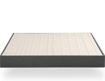 ZINUS Upholstered Metal and Wood Box Spring, 9 Inch Mattress Foundation, Easy Assembly, Fabric Paneled Design, Queen