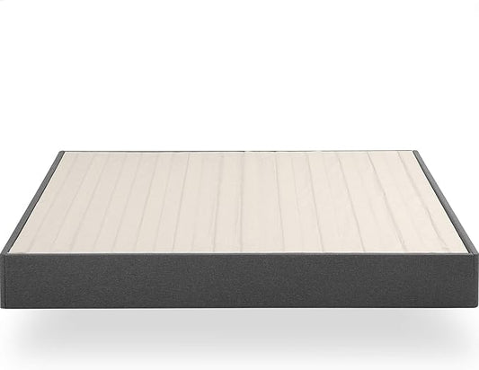ZINUS Upholstered Metal and Wood Box Spring, 9 Inch Mattress Foundation, Easy Assembly, Fabric Paneled Design, Queen