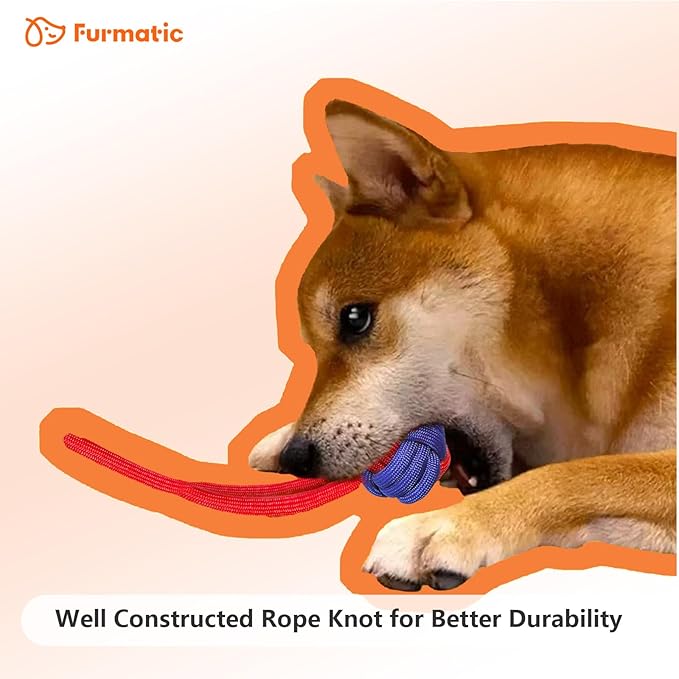 Rope Dog Toys for Small and Medium Dogs | Dog Toys for Aggressive Chewers | Dog Tug of War Toy for Interaction and Teeth Cleaning, Set of 3 Ropes-Mewly Pet