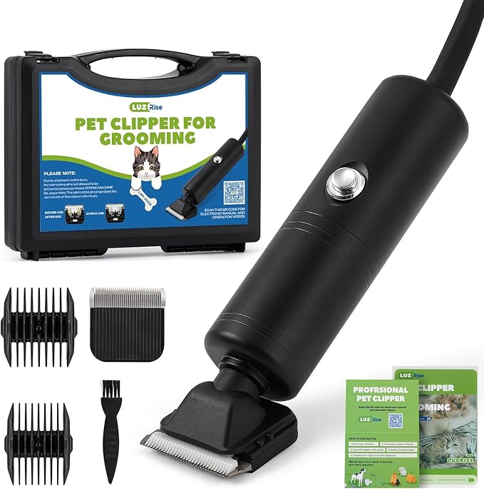 300W Pet Grooming Clippers (2000-6600rpm Stepless Speed Control, Heavy-Duty Commercial Grade, 13ft Power Cord, Low Noise< 50db, with Extra Blade) (300W Stepless Speed Control)-Mewly Pet