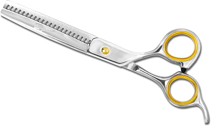 Sharf Professional Thinning Shears: Sharp 440C Japanese Steel Chunkers, 6.5" 22-Teeth Gold Touch Dog Grooming Scissors with Easy Grip Handles-Mewly Pet