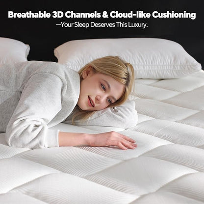 King Size Mattress 12 Inch, Pocket Spring & Memory Foam Hybrid Mattress with Breathable Knitting Fabric
