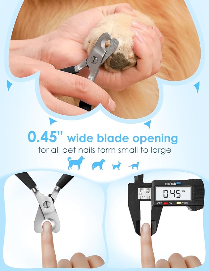 Heavy Duty Dog Nail Clippers -【Cuts Thick Nails Like Butter】【Upgraded Large Opening】 Professional Toenail Trimmer Razor Sharp Blade for Medium to Giant Breed (Black)-Mewly Pet