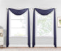 NICETOWN Dark Blue Sheer Window Scarves, Elegant Voile Sheer Window Dressings Sheer Curtains Multifunction for Kids Room/Party, 2 Panels, W60 x L216