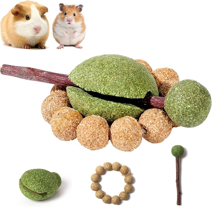 mini&moe Hamster Chew Toys for Teeth – Guinea Pig Chew & Treats Natural Edible Apple Wood Sticks Improve Dental Health Hamster Enrichment Toys for Rabbit, Bunny, Chinchilla, Gerbils, Rat-Mewly Pet