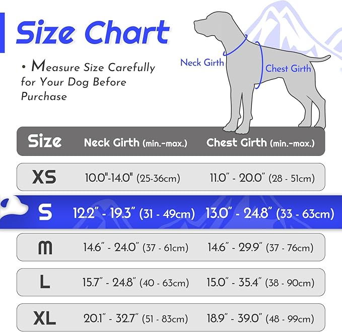Eagloo Dog Harness Small Sized Dog, No Pull Service Vest with Reflective Strips and Control Handle, Adjustable and Comfortable for Walking, No Choke Pet Harness with 2 Metal Rings, Blue, S-Mewly Pet