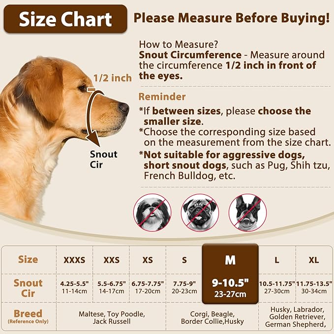 Crazy Felix Nylon Dog Muzzle for Small Medium Large Dogs Poodle Labrador Golden Retriever Doberman, Air Mesh Breathable and Drinkable Pet Mouth Guard for Anti-Biting Chewing Scavenging(Black,M)-Mewly Pet