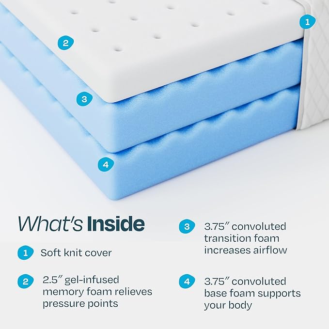 Linenspa 10 Inch Gel Infused Memory Foam Mattress – King Size – Medium Plush - Cooling Gel - Mattress in a Box - Primary or Guest Bedroom - Pressure Relieving and Breathable – CertiPUR-US Certified