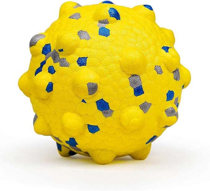 3.7'' Dog Balls for Dogs Aggressive Chewers Indestructible Tennis Durable Bouncy Interactive Dog Toy Balls for Fetch Game Floating Balls (Yellow Large)-Mewly Pet