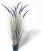 KOL 4ft Artificial Veronica Spiked Speedwell Grass, 47in Faux Veronica Spicata Flower, Tall Fake Reed Grass for Home Office Garden Wedding Decor, Indoor Outdoor Fake Plant, UV-Resistant, Purple