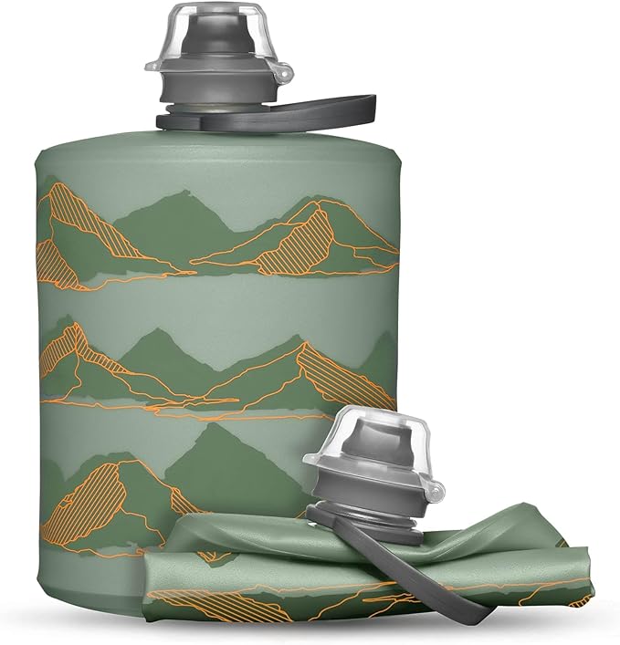 HydraPak Stow - Collapsible Backpacking Water Bottle (350ml, 500ml, 1L) - BPA Free, Ultra Light, Spill-Proof Twist Cap-Mewly Pet