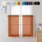 Chyhomenyc Sheer Orange Tier Curtains 24 Inch Length, Small Window Curtains Treatment for Bathroom Living Room Basement, Short Rod Pocket Cafe Curtain, 42W x 24L Inches, 2 Panels