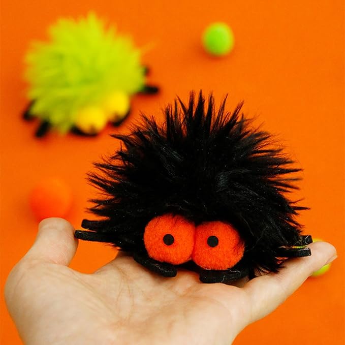 2 Pack-Spider Cat Kicker Toy with Catnip & Bell Inside, Cat Stuffed Animal Soft Cat Toys, Cute Cat Feather Toy Plush Cat Toy, Cat Nip Toys Cat Toys for Bored Cats, Interactive Cat Toys for Indoor Cats-Mewly Pet