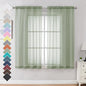OVZME Light Green Sheer Curtains 63 inch Length 2 Panels Set for Bedroom Living Room, Elegant Light Filtering Sheer Drapes Window Treatments, Each is 42W x 63L Inches, Sage Green
