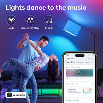 Linkind WiFi Smart Light Bulbs, Alexa Light Bulb Work with Alexa, Google Home, RGBTW 16 Million Color Changing Light Bulbs Dimmable, Mood Lighting, 2.4GHz Only, A19 E26 WiFi Bulb 60W 800LM 8 Pack