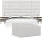 Vänt Upholstered Wall Panels - Queen/Full Size Wall Mounted Headboards - Boucle Ivory - Set of 4 Panels (Each Individual Panel 30"x11.5")