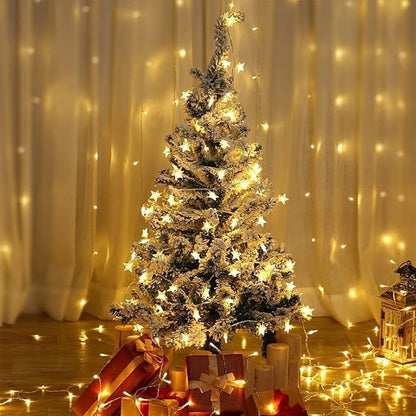 ANJAYLIA Star Lights 20 FT 40 LED Battery Operated String Lights with Remote for Bedroom Indoor & Outdoor, Party, Ramadan, Christmas and Wedding Decorations Warm White
