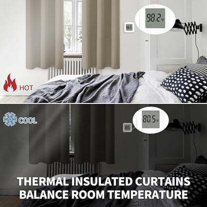BGment Room Darkening Curtains 63 Inches Long - Grommet Thermal Insulated Drapes Window Treatment Curtains for Bedroom, 2 Panels, 52 x 63 Inch, Cocoa