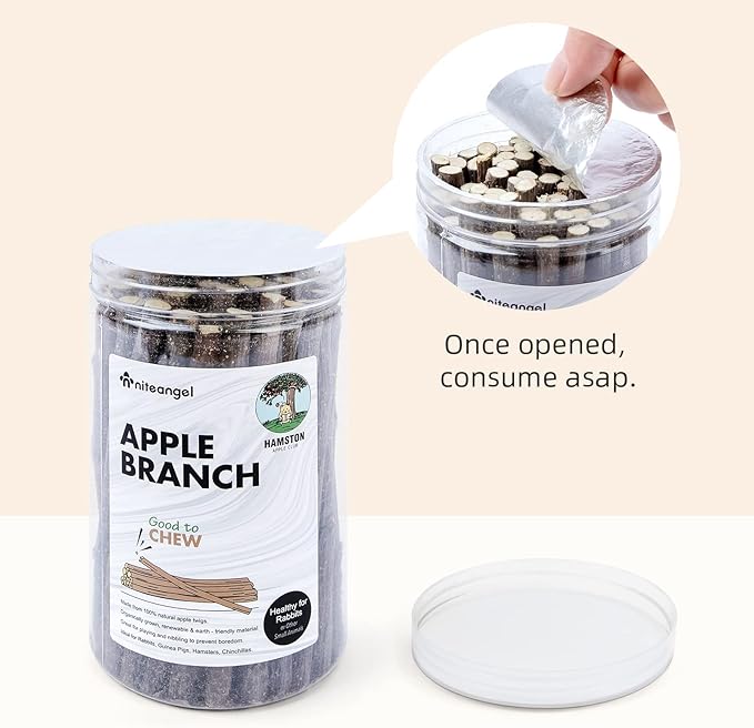 Niteangel Apple Sticks Natural Chew Toys for Rabbits, Chinchilla, Guinea Pigs, Hamsters and Other Small Animals (Apple Twig)-Mewly Pet