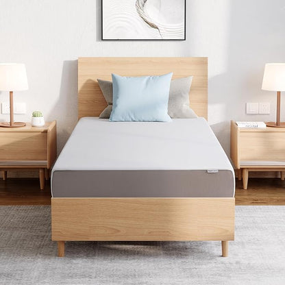 Amazon Basics Memory Foam Mattress, Medium Firm, 8 Inch, Full, White/Grey