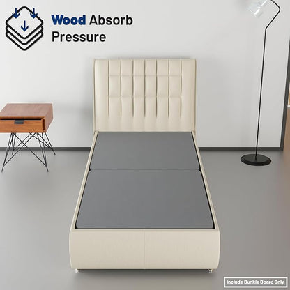 Zayton, 1.5” Split Wood Bunkie Board Twin Size, Bunkieboard for Bed Support - Fully Assembled, Low Profile Support, Slats Design for Ventilation, Box Spring Alternative
