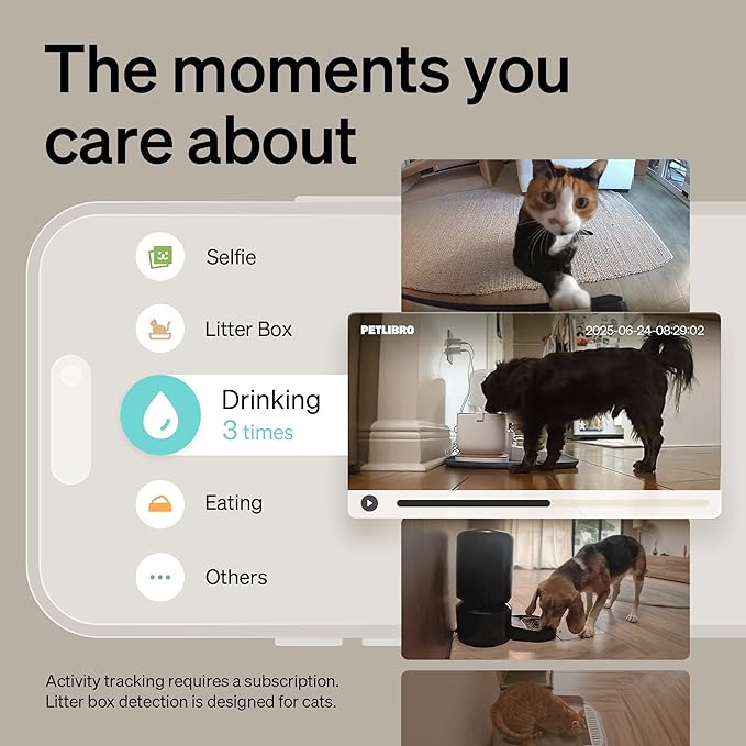 PETLIBRO AI Pet Camera Indoor with Phone App, 360° Auto Tracking Dog Camera Multi-Pet Recognition & AI Day Summary, 1080p Cat Camera Night Vision, 2-Way Talk WiFi Cam Pet with 2.4G/5G-Mewly Pet