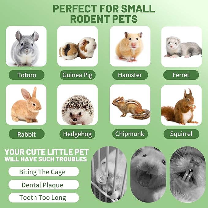 Natural Apple Wood Chew Sticks 300g (10.5oz) for Rabbits, Hamsters, Chinchillas, Guinea Pigs - Small Animal Dental Toys, Safe Untreated Teeth Grinding & Boredom Relief, Rodent Molar Health (300g)-Mewly Pet