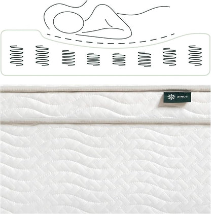 ZINUS 12 Inch Foam and Spring Hybrid Mattress [New Version], King, Fiberglass Free, Medium Firmness, Durable Support, Certified Safe Foams & Fabric, Mattress in A Box