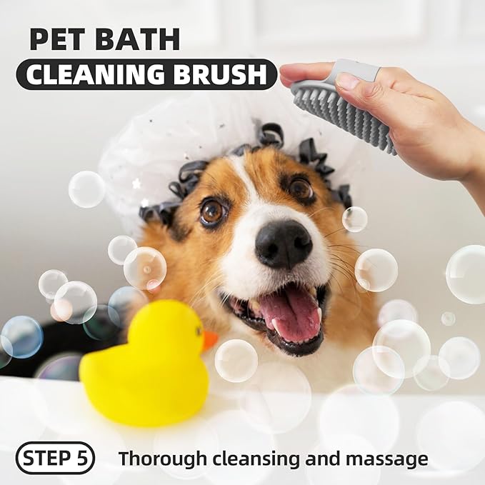 Dog Brush for Shedding, 7 PCS Dog Grooming Brush Kit, Undercoat Rake, Slicker Brush, Deshedding Comb, Bath Brush, Nail Clipper for Long & Short Haired Dogs & Cats, Black-Mewly Pet
