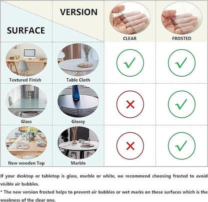 Deep Dream 1.5mm Clear Desk Cover Protector, 16×28 Inch Clear Desk Cover, Rectangular Vinyl Desk Pad, PVC Plastic Table Cover for Office, Dresser, Night Stand, Computer & Writing Desk Tabletop