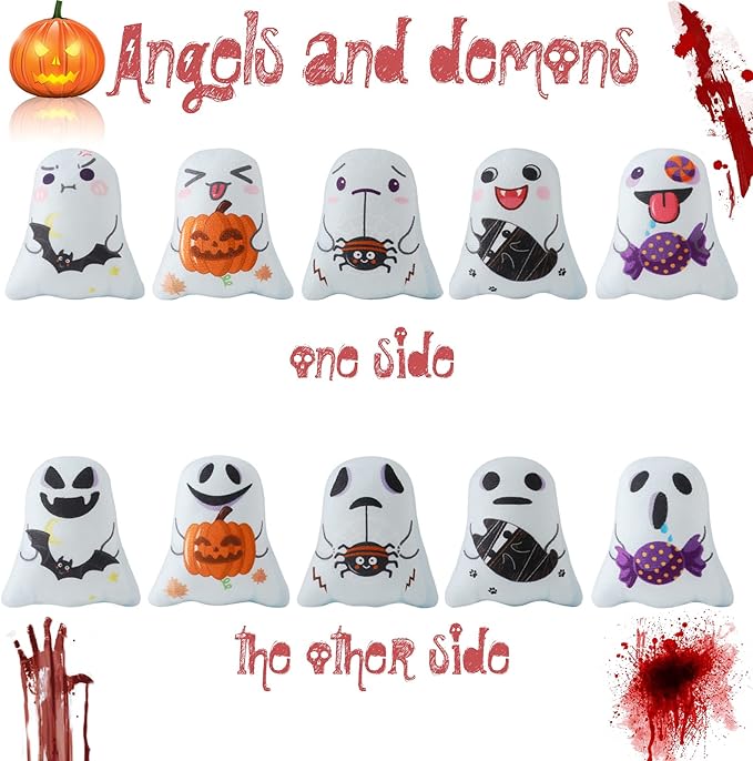 Dorakitten Catnip Toys Interactive Cat 5PCS Cats Chew Plush Ghost Toys & Pet Stuffed Nip Pillow & Kitten Best Kicker Toy Cute and Soft Teething Supplies for Moving Kitty Indoor-Mewly Pet