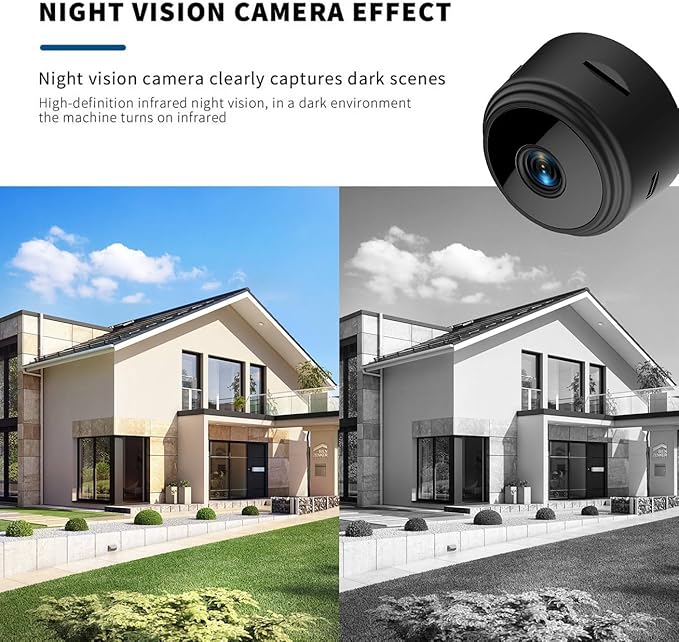 Hidden Cameras - Spy Cam - WiFi 1080P HD Camera with Motion Detection and Night Vision, Phone App Alerts for Indoor/Outdoor Wireless Surveillance, Baby,Car & Pet Monitoring Black (Exclude SD Card)-Mewly Pet