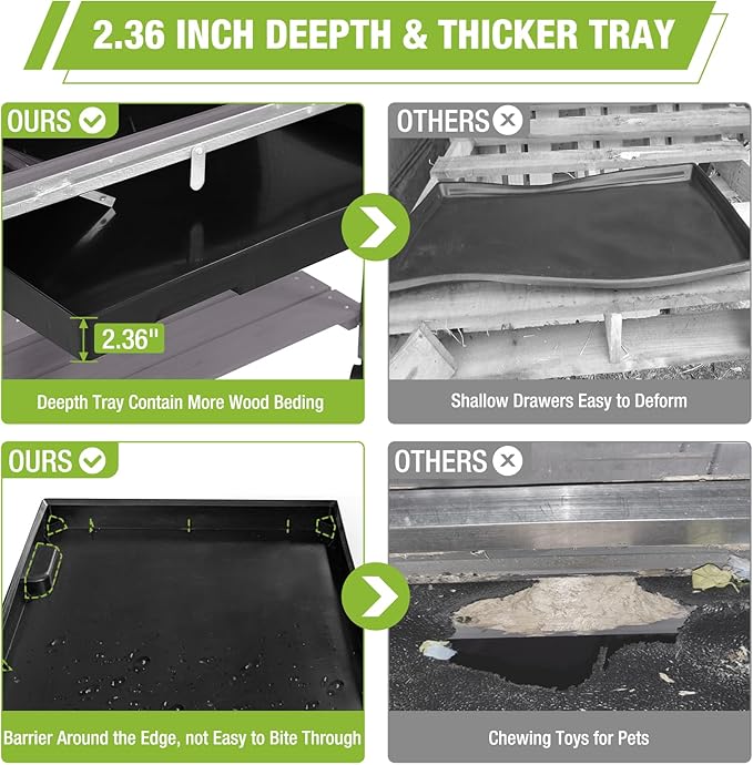 GUTINNEEN Guinea Pig Cage Hamster House with Anti-Chewing Metal Frame Rat Cage with Wheels and Storage, White Metal Frame-Mewly Pet