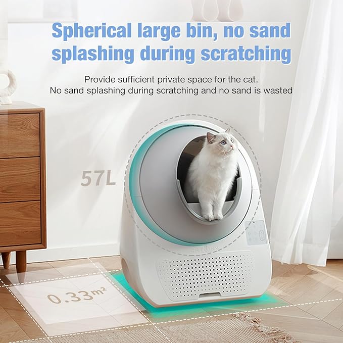 CATLINK Self Cleaning Automatic Litter Box for Cats - Hands-Free Cleanup with App Control, Double Odor Removal - Extra Large Size for 3.3~22lbs Cats - Smart Robot Cat Litter Box (Upgrade)-Mewly Pet