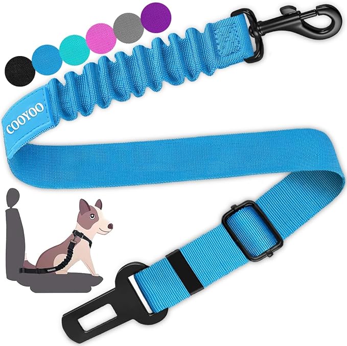COOYOO Dog Seat Belt, Durability Retractable Dog Car Harness Adjustable Dog Seat Belt for Vehicle Nylon Pet Safety Seat Belts Heavy Duty & Elastic-Mewly Pet