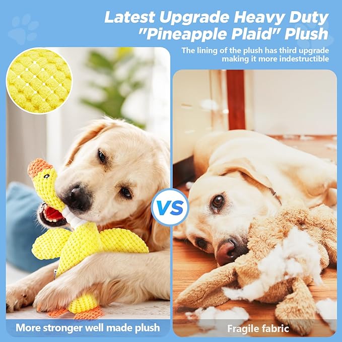 Vitscan Durable Dog Toys for Small Large Dogs, Dog Chew Toy for Aggressive Chewers, Tough Squeaky Interactive Dogs Toys for Puppies Plush Puppy Toys Goose Pet Toy Puppy Chew Toys for Teething-Mewly Pet