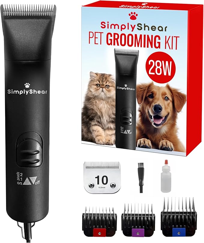 Premium Dog Clippers for Grooming, High-Performance 2-Speed Corded Shears, Quiet and Reliable Dog Grooming Kit-Mewly Pet