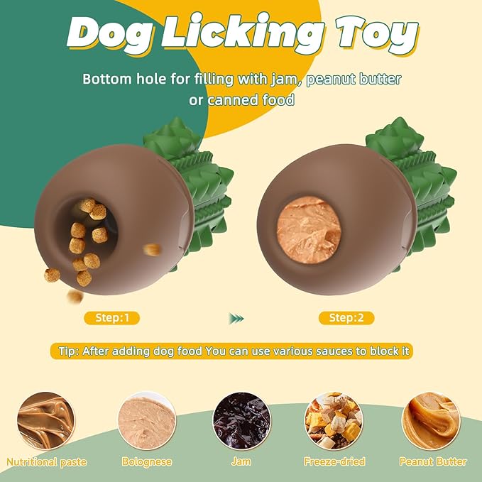 Dog Chew Toys Toothbrush Stick Teeth Cleaning Brush Dental for Medium Large Dog, Puppy Christmas,Easter Birthday Gifts,Outdoor Dog Squeaky Toys for Aggressive Chewers Tough Toys Interactive-Mewly Pet