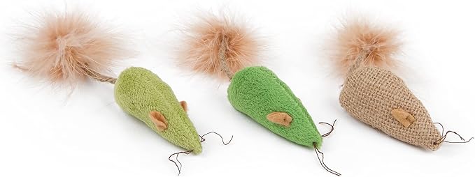Petlinks (3 Count) 3 Blind Mice Catnip Cat Toys - Randomly Selected Color, 3 Count-Mewly Pet