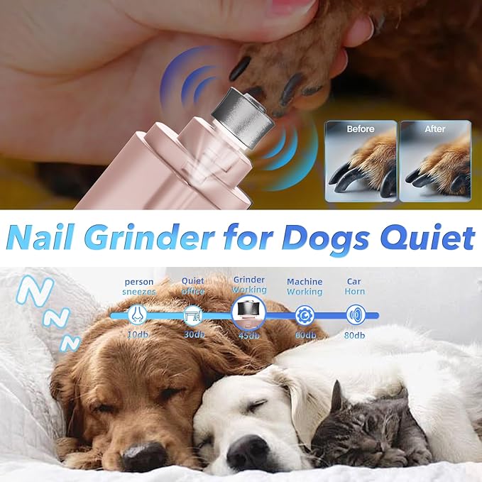 2 in 1 Dog Nail Clippers and Grinder with Lights & Cat Nail Clipper for Large Medium Small Dogs Cats Nail Trimmers USB Rechargeable with 2 LED Lights Dog Claw Care for Non-Black Nails-Mewly Pet