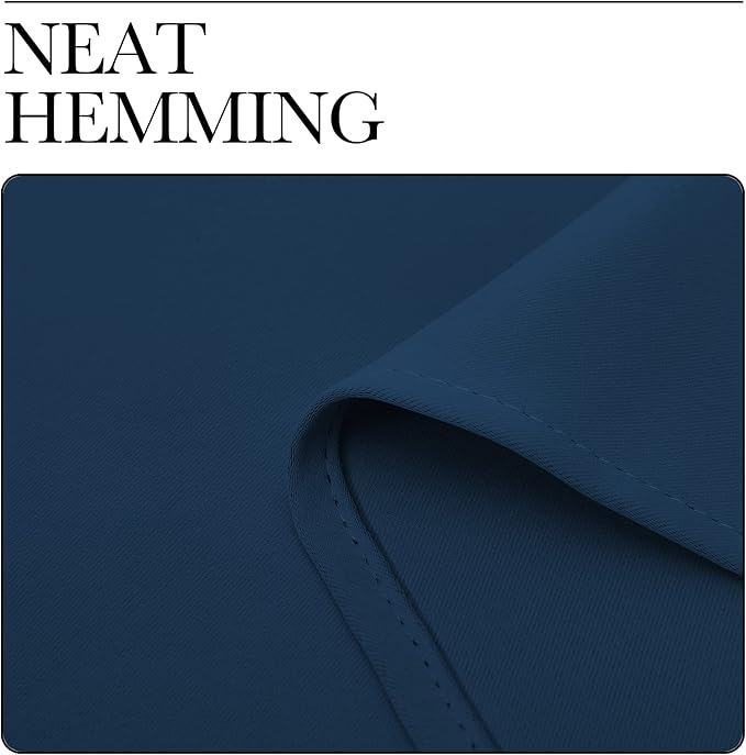 NICETOWN Moroccan Blue Room Darkening Curtains for Kitchen, Set of 2, 42 inches Wide by 78 inches Long, Window Treatment Thermal Insulated Solid Grommet Room Darkening Curtains/Drapes for Bedroom