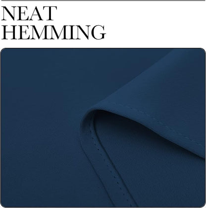 NICETOWN Moroccan Blue Room Darkening Curtains for Kitchen, Window Treatment Thermal Insulated Solid Grommet Room Darkening Curtains/Drapes for Bedroom (Set of 2, 42 inches Wide by 68 inches Long)