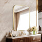 24"x30" Brushed Matte Gold Mirror for Wall, Gold Metal Framed Rounded Corner Rectangular Mirror for Bathroom Vanity,Entryway,Living Room,Bedroom,Vertical or Horizontal