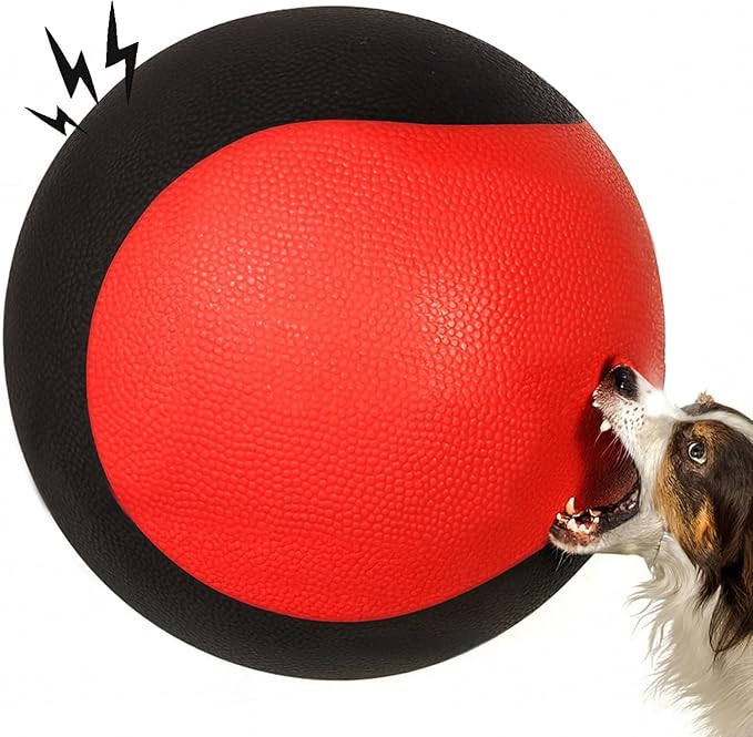 Interactive Squeaky Dog Toys Balls – Durable Rubber Dog Toy for Aggressive Chewers,High Bounce Dog Ball & Floating Fetch Ball,Indestructible Chew Toy for Medium & Large Dogs-Mewly Pet