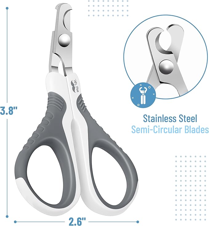 Mr. Pen Cat Nail Trimmer - White & Gray, Cat & Dog Nail Clipper, Kitten & Small Dog Claw Trimmer-Mewly Pet